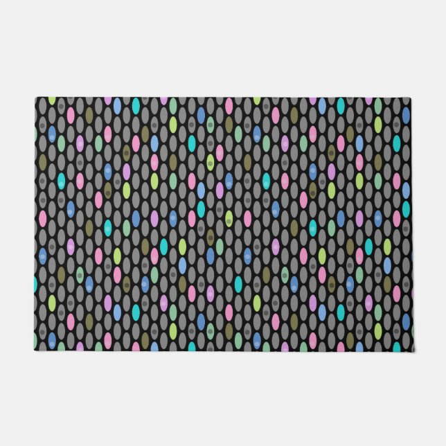 Seamless retro colours design circles polka dots p doormat (Front)