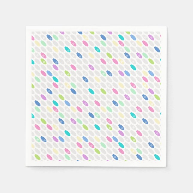 Seamless retro colours design circles polka dots p napkin (Front)