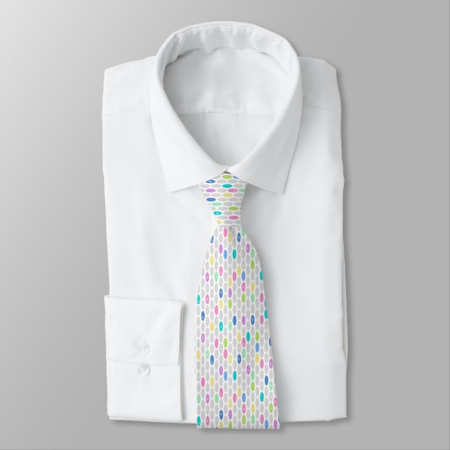 Seamless retro colours design circles polka dots p tie (Tied)