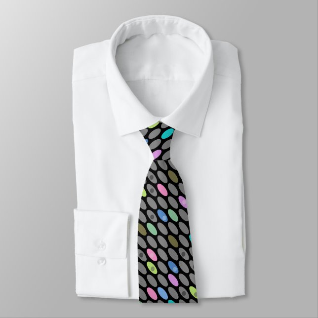 Seamless retro colours design circles polka dots p tie (Tied)