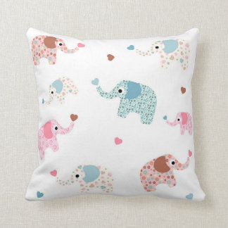 Seamless retro elephant kids pattern wallpaper cushion