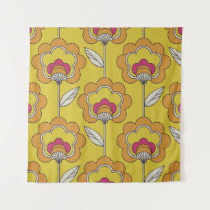 seamless retro floral pattern tapestry