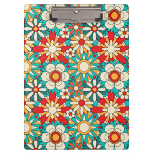 Seamless Retro Floral Pattern. Vintage Decorative Clipboard