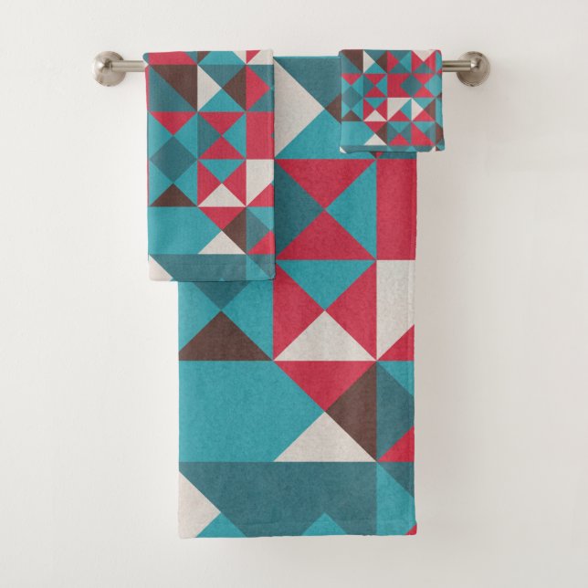 Seamless retro geometric pattern wash cloth (Insitu)