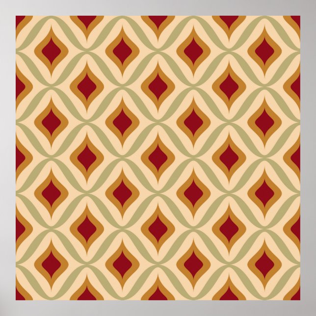 Seamless retro ornamental pattern vintage illustra poster (Front)