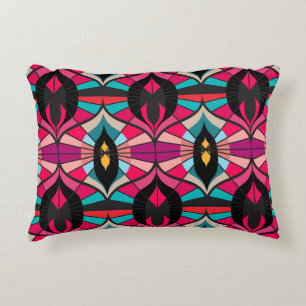 Seamless retro pattern in the style of the sixties decorative cushion