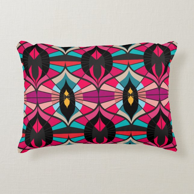 Seamless retro pattern in the style of the sixties decorative cushion (Front)