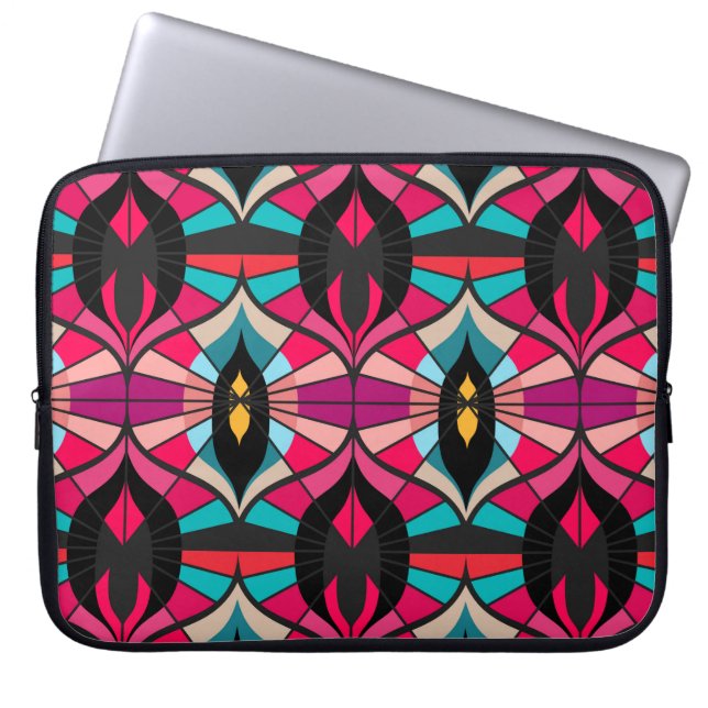 Seamless retro pattern in the style of the sixties laptop sleeve (Front)