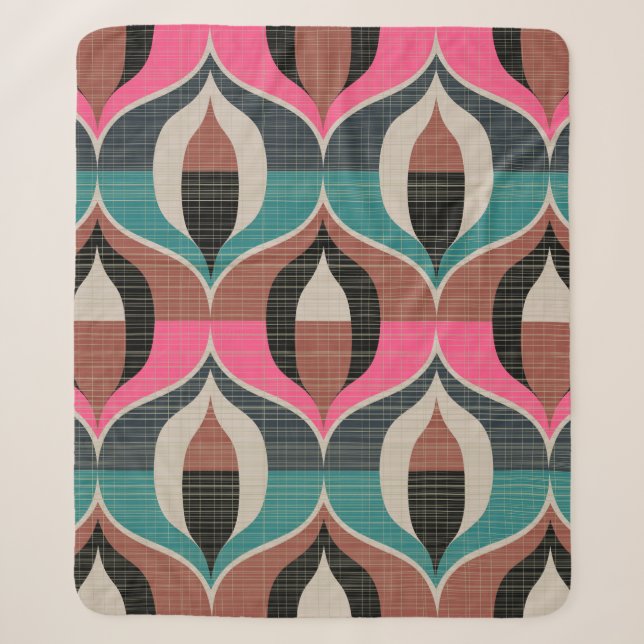 Seamless retro pattern in the style of the sixties sherpa blanket (Front)