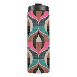 Seamless retro pattern in the style of the sixties thermal tumbler