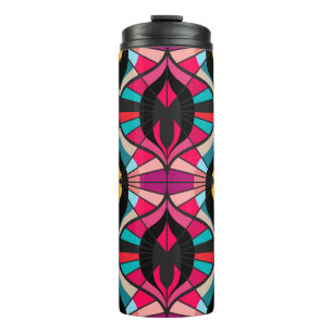 Seamless retro pattern in the style of the sixties thermal tumbler