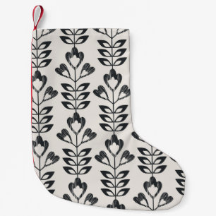 seamless retro pattern with abstract flowers and l small christmas stocking