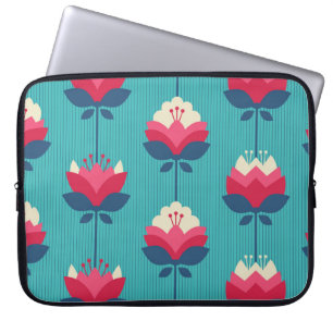 seamless retro pattern with flowers laptop sleeve