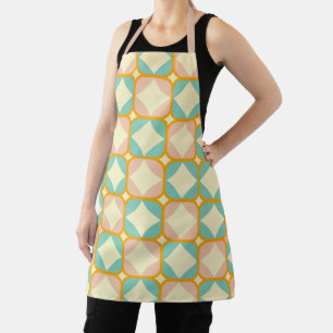 Seamless retro pattern with rounded squares apron