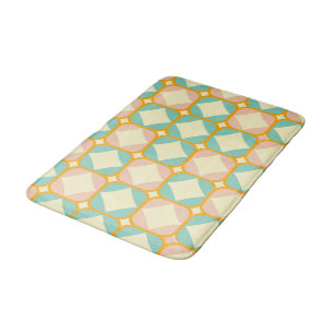 Seamless retro pattern with rounded squares bath mat