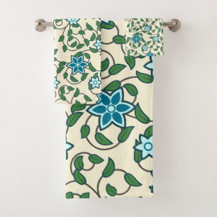 Seamless retro pattern with rounded squares bath t towel set
