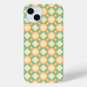 Seamless retro pattern with rounded squares iPhone 15 mini case
