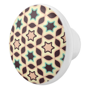 Seamless retro pattern with rounded squares cerami ceramic knob