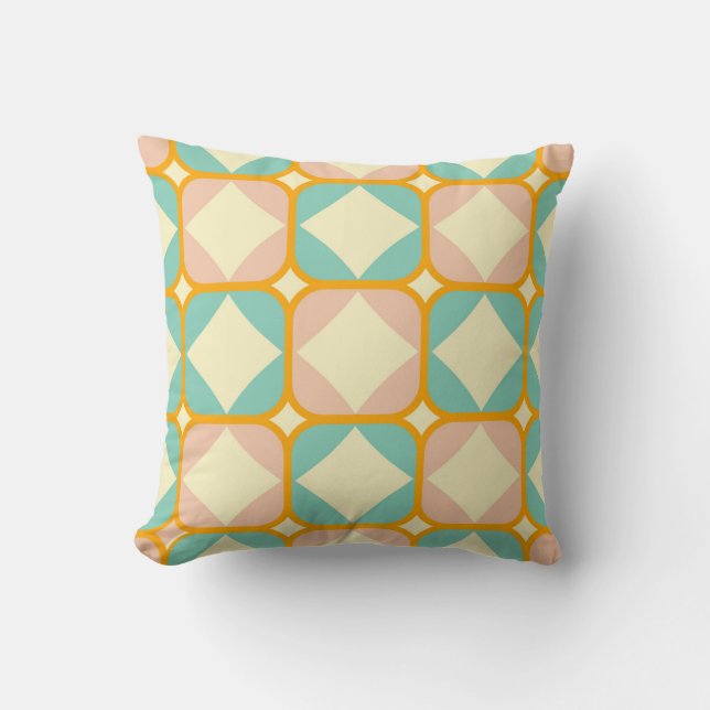 Seamless retro pattern with rounded squares cushion (Front)