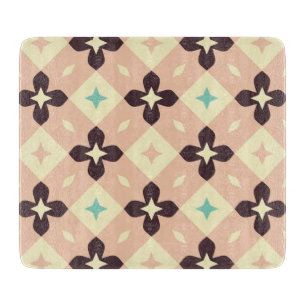 Seamless retro pattern with rounded squares cuttin cutting board
