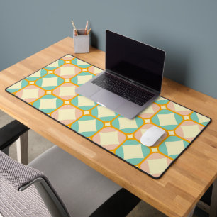 Seamless retro pattern with rounded squares desk mat