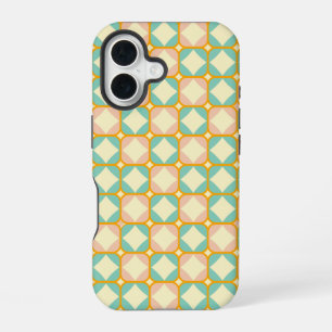 Seamless retro pattern with rounded squares iPhone 16 case