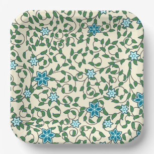 Seamless retro pattern with rounded squares paper plate
