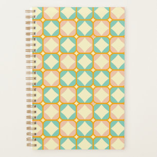 Seamless retro pattern with rounded squares planner