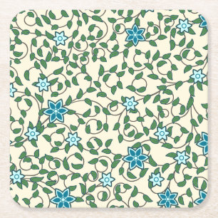 Seamless retro pattern with rounded squares square paper coaster