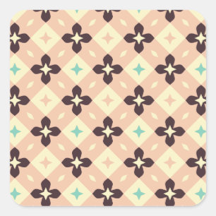 Seamless retro pattern with rounded squares square sticker