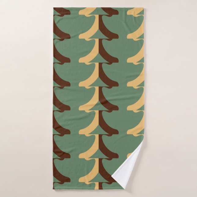Seamless retro pattern with vertical elements. abs bath towel (Bath Towel)