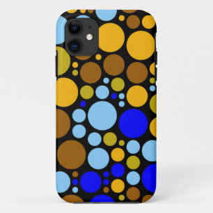 Seamless Retro Polka Dots Yellow Blue Aqua iPhone 11 Case