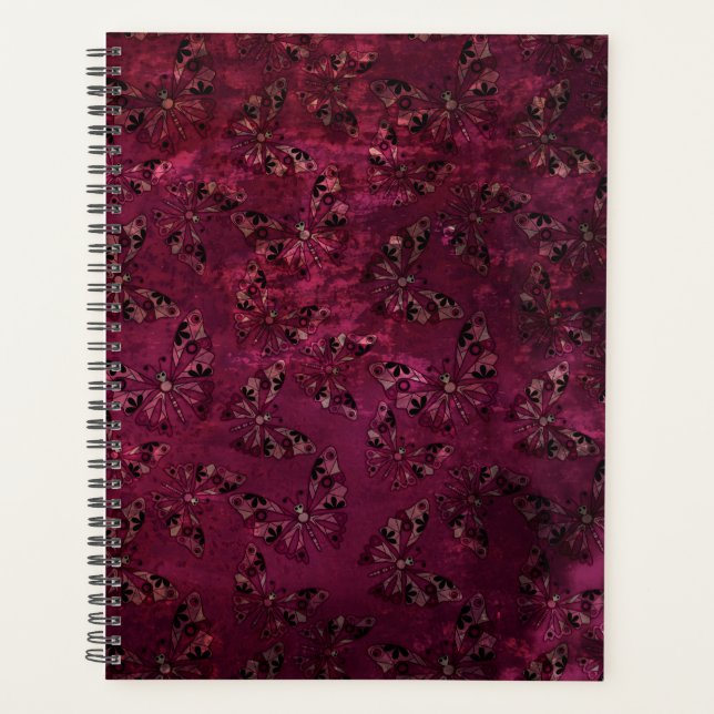 Seamless retro vintage kids abstract buttefly patt planner (Front)