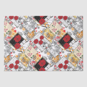 Seamless retro vintage patchwork quilting patches tissue paper