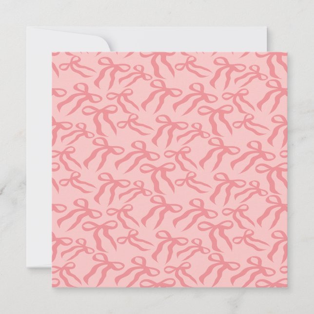 Seamless Ribbon Pattern In Charm And Tea Rose Pink Card (Front)