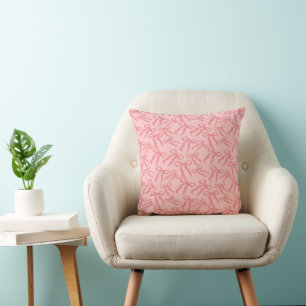 Seamless Ribbon Pattern In Charm And Tea Rose Pink Cushion