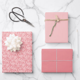 Seamless Ribbon Pattern In Charm And Tea Rose Pink Wrapping Paper Sheet