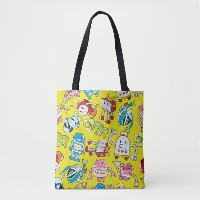 seamless robot pattern tote bag (Front)