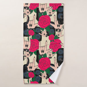 Seamless Rock background. Abstract music modern pa Bath Towel