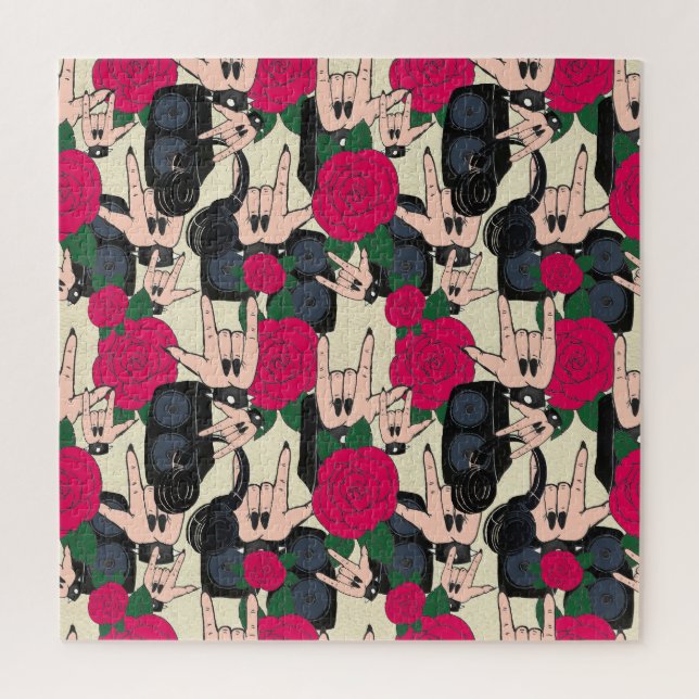 Seamless rock music, abstract pattern. jigsaw puzzle (Vertical)