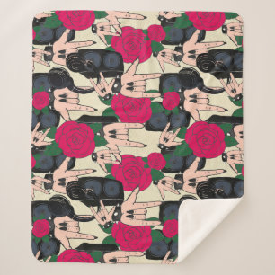 Seamless rock music, abstract pattern. sherpa blanket