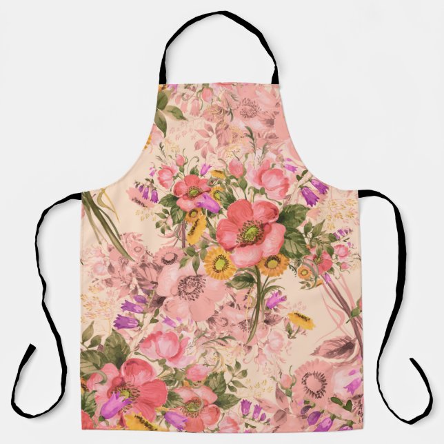 Seamless rococo pattern bouquets. Beautiful bouque Apron (Front)