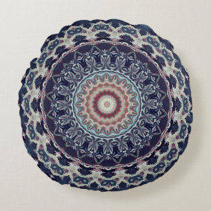 Seamless round ornamental mandala pattern arabic k round cushion
