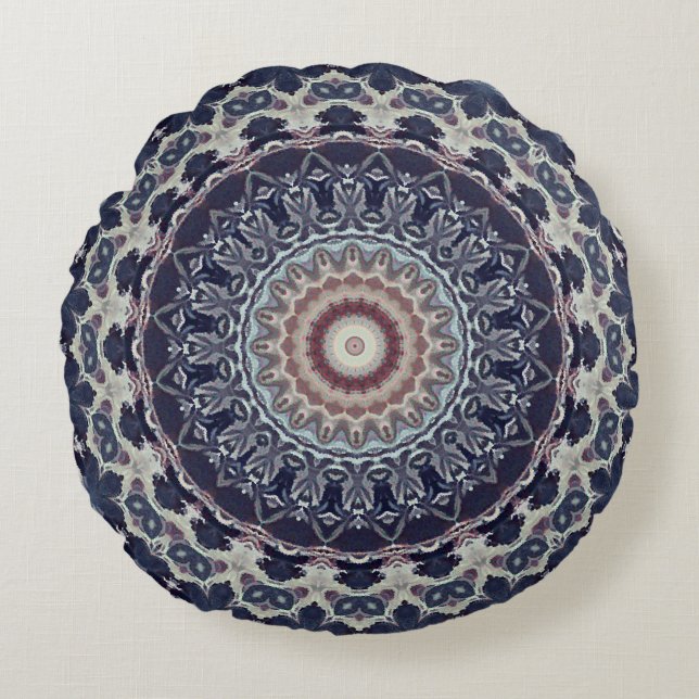 Seamless round ornamental mandala pattern arabic k round cushion (Front)