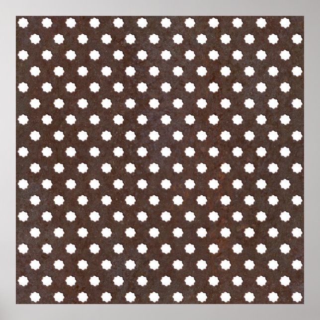 Seamless Rusted metal plate, Perfectly tile able.  Poster (Front)