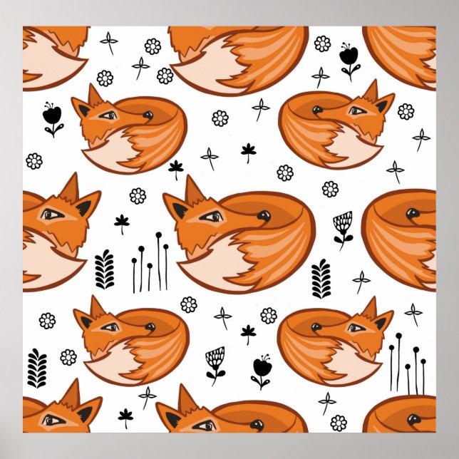 Seamless scandinavian pattern. kids background wit poster (Front)