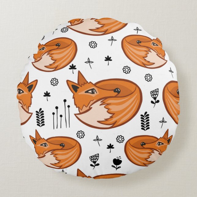Seamless scandinavian pattern. kids background wit round cushion (Front)