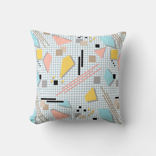 Seamless school geometric memphis shapes pattern s cushion (Front)