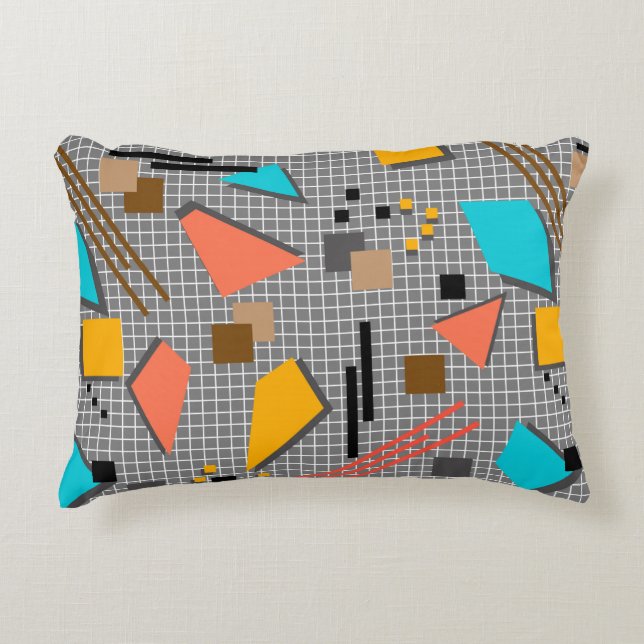 Seamless school geometric memphis shapes pattern s decorative cushion (Front)