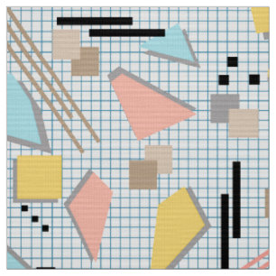 Seamless school geometric memphis shapes pattern s fabric